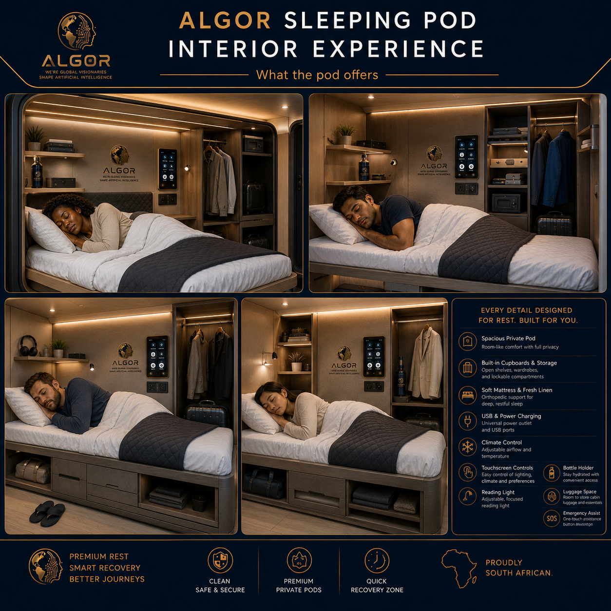 Algor sleeping pod interior concept
